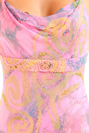 Diane Freis - Nebula Pink Chiffon dress