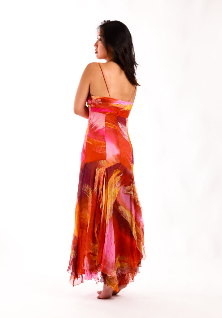 Diane Freis - Feathers of Inspiration orange Diane Freis Dress