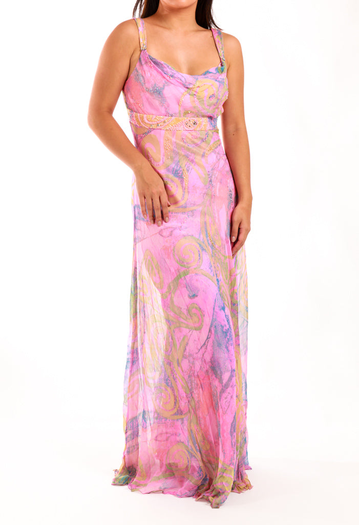 Diane Freis - Nebula Pink Chiffon dress