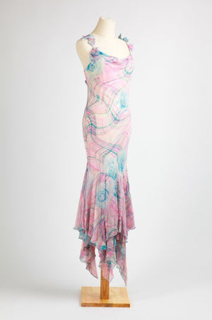 Diane Freis - Whimsical Floral pink Teal Diane Freis Dress