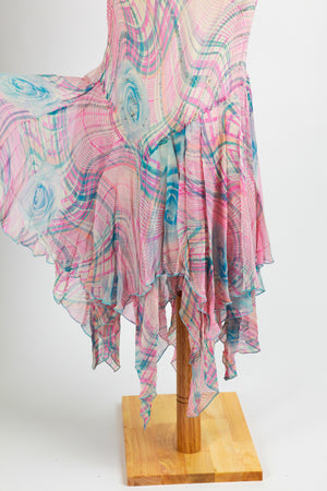 Diane Freis - Whimsical Floral pink Teal Diane Freis Dress