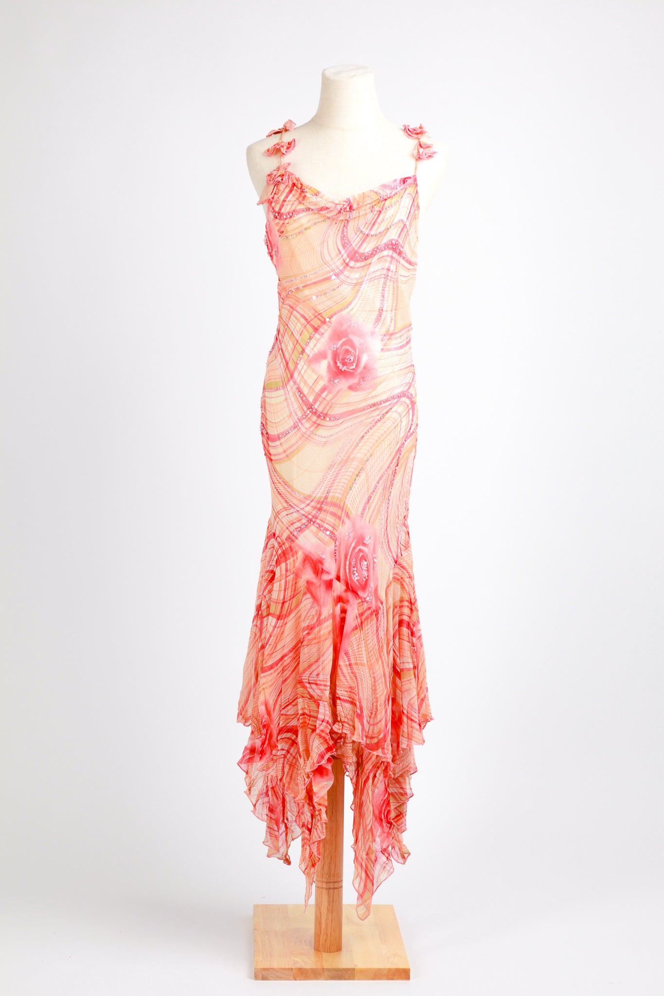 Diane Freis - Whimsical Garden Orange Pink Roses Dress - Iconic