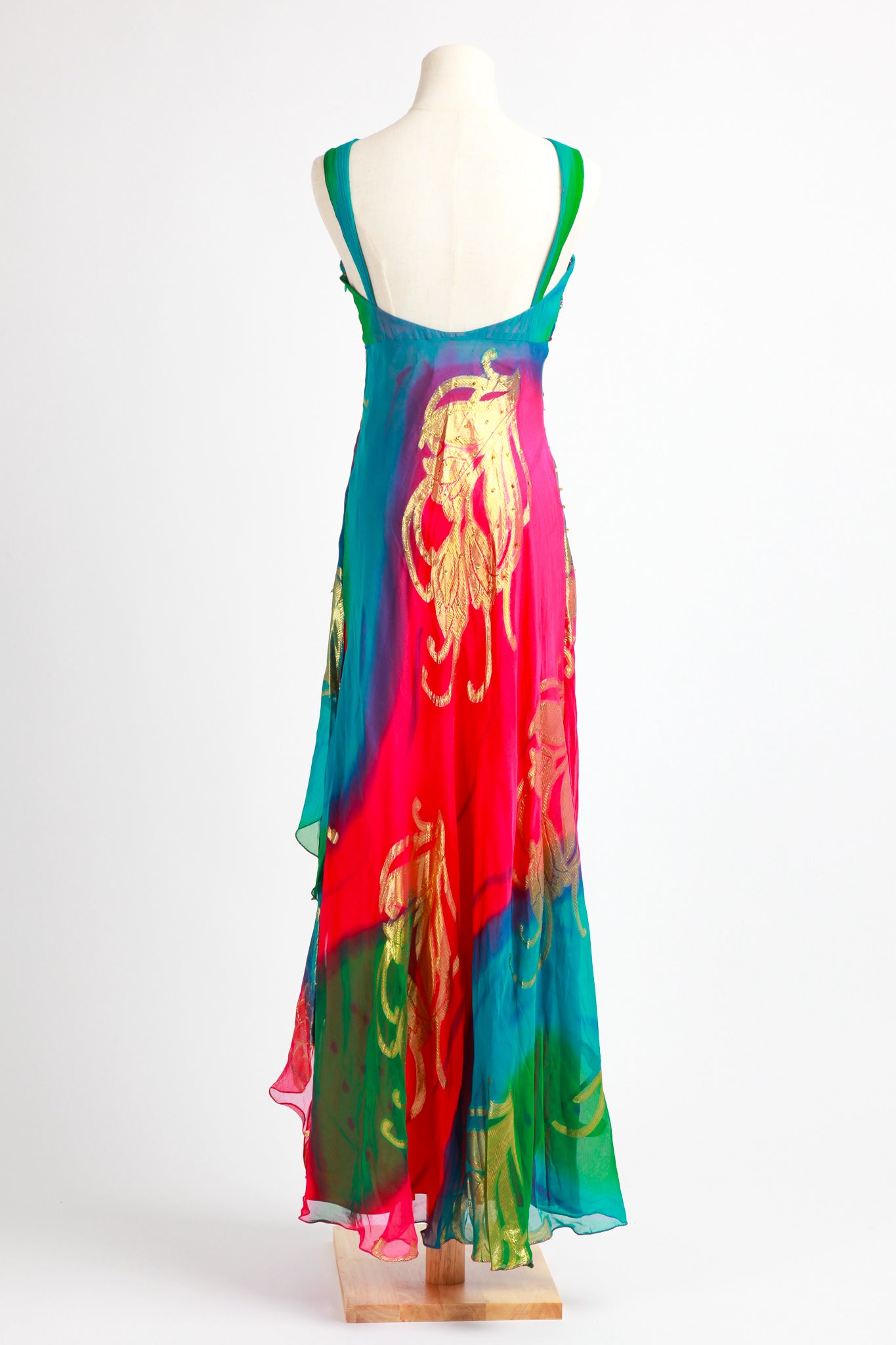 Diane Freis - Festive Red and Gold Diane Freis Gown Dress