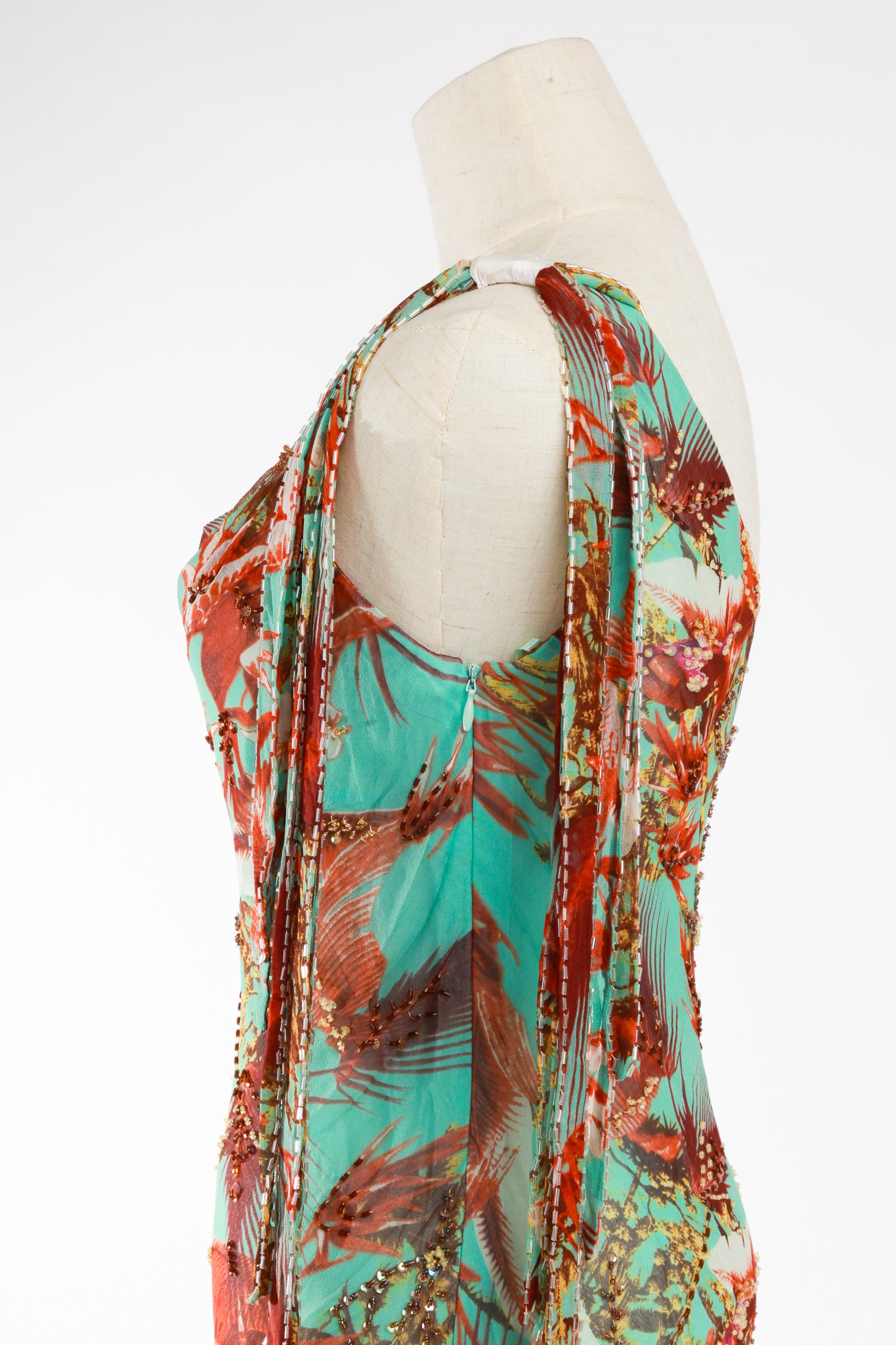 セール　爽やかグリーンなdiane freis Diane Freis Floridian Breeze Silk dress - Iconic Fashion