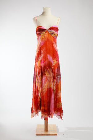 Diane Freis - Feathers of Inspiration orange Diane Freis Dress