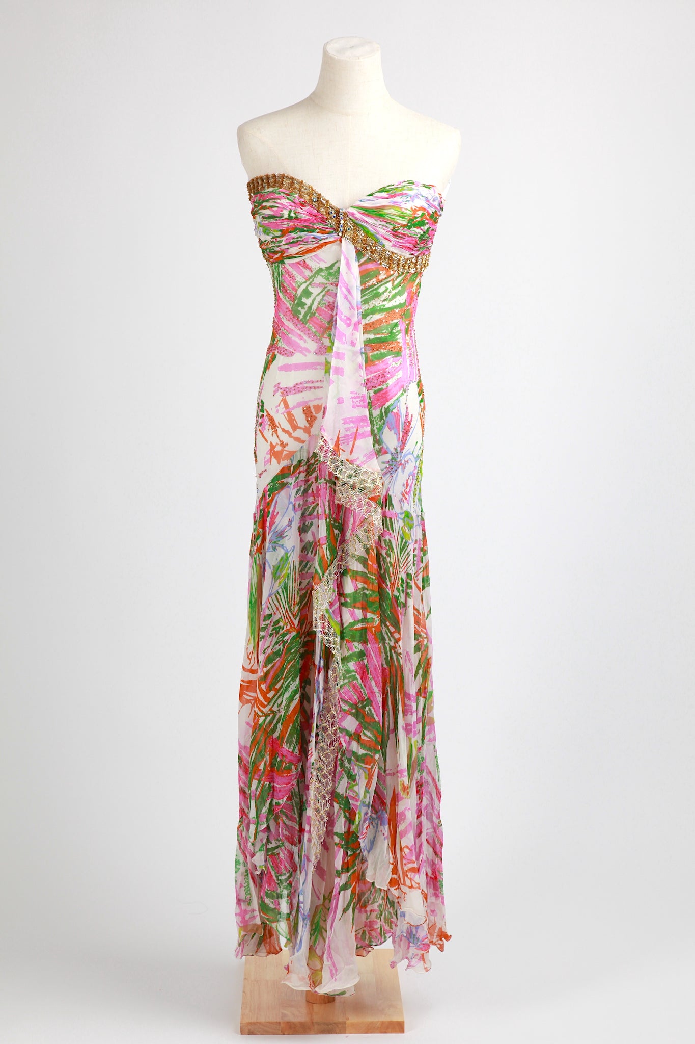 Diane Freis - Strapless Tropical Palm Glamour