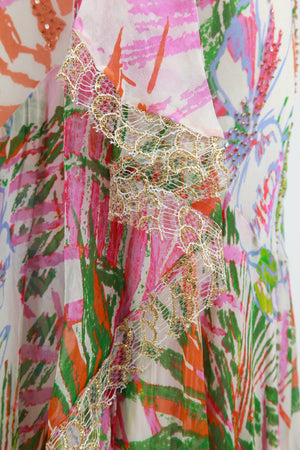 Diane Freis - Strapless Tropical Palm Glamour